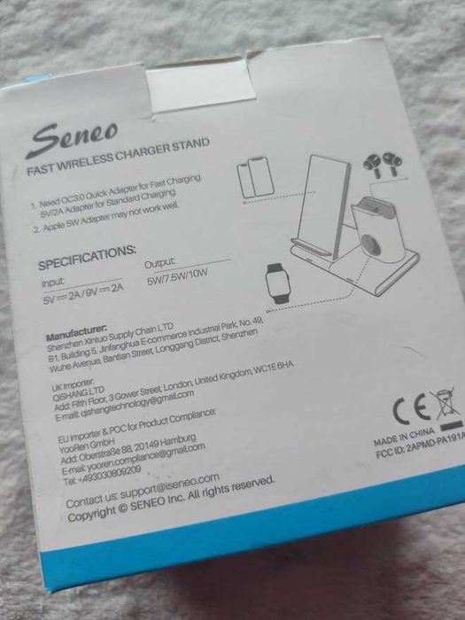 Seneo PA191B 3w1 ładowarka indukcyjna iPhone Apple Watch Airpods