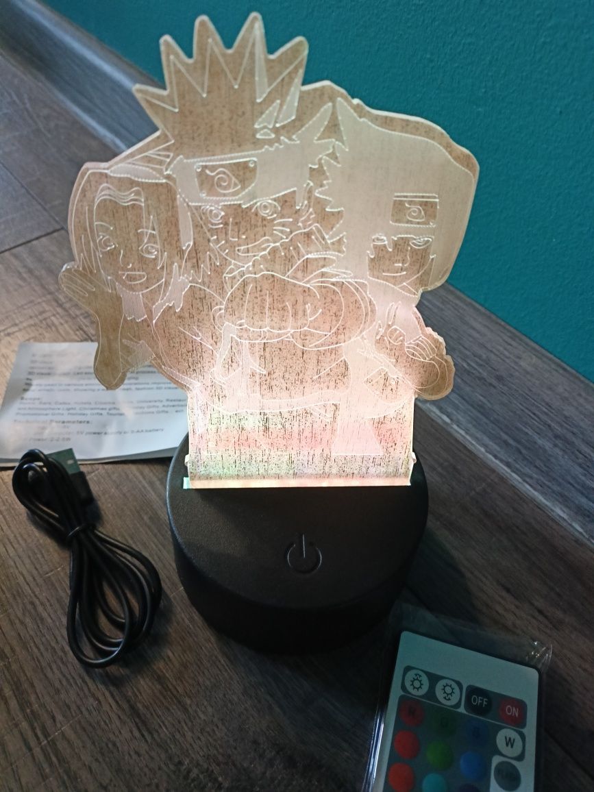 Lampka LED nocna na biurko dla fana Naruto pilot prezent dla chłopaka
