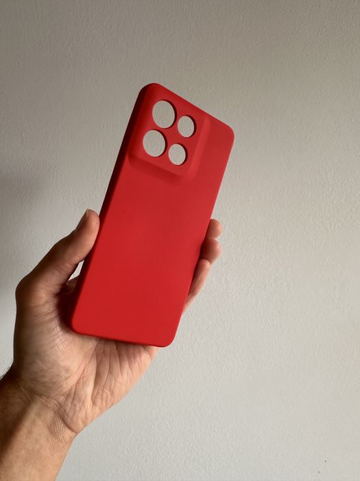 Etui Plecki Silikon czerwone + SZKŁO hartowane do MOTOROLA MOTO G86