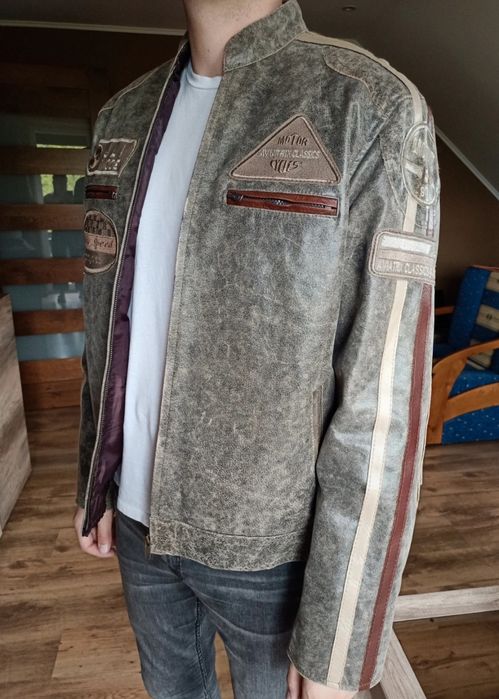 Skórzana męska kurtka, L/XL, Aviatrix