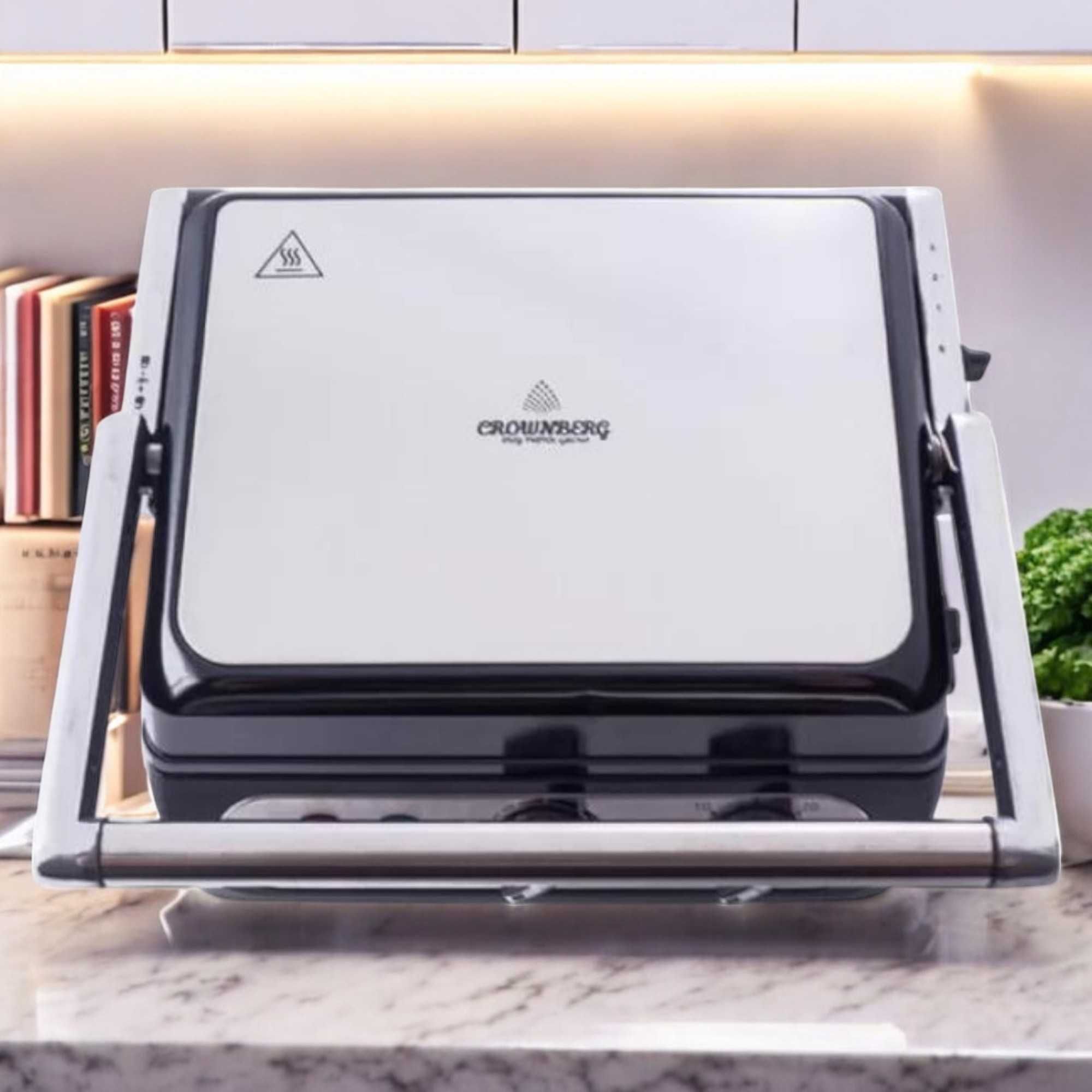 Электрогриль прижимной Crownberg CB-1045 Black 2000 Вт