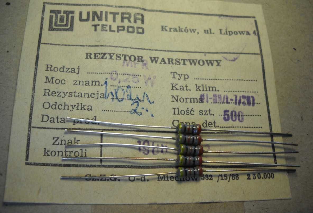 Rezystor MFR 0,25W 402 Ohm 2% Unitra TELPOD _10 szt.