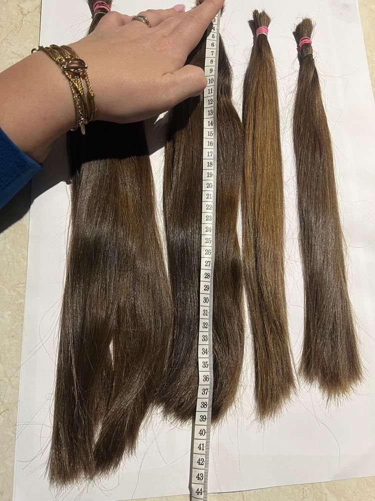Włosy dziewicze brązowe 120g, 4 kitki