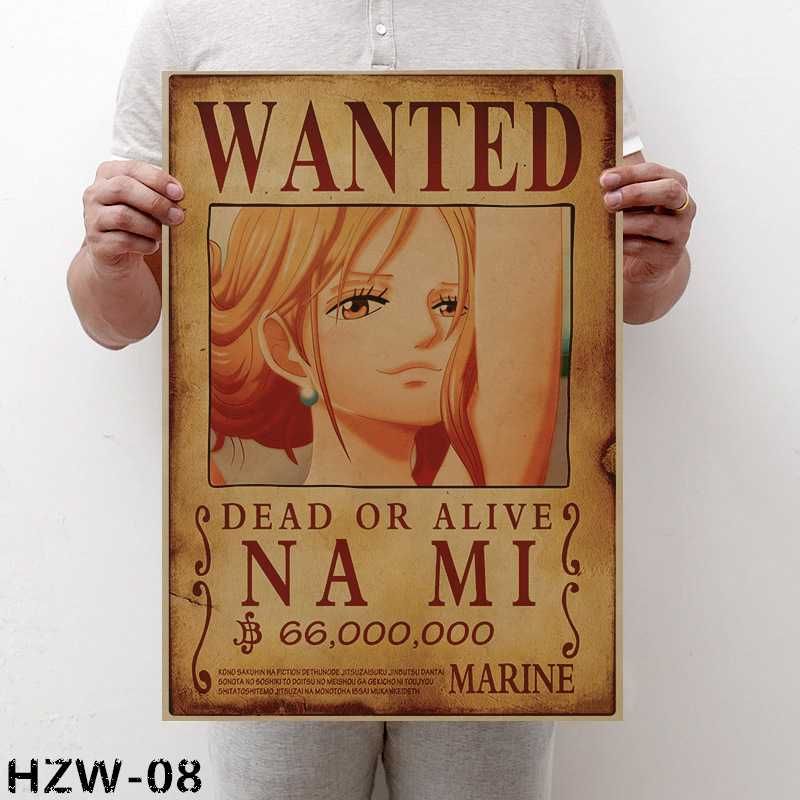 Постер плакат на крафтовой бумаге из пиратские розыски аниме One Piece