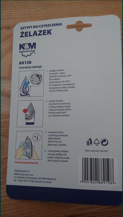 Sztyft do czyszczenia zelazek Czyścik do zelazka