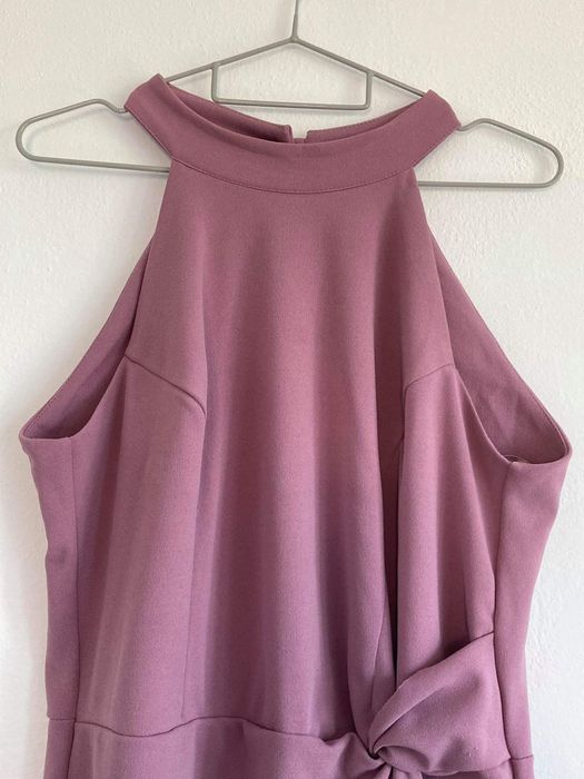 Sukienka długa, maxi na wesele, pudrowy róż, WalG