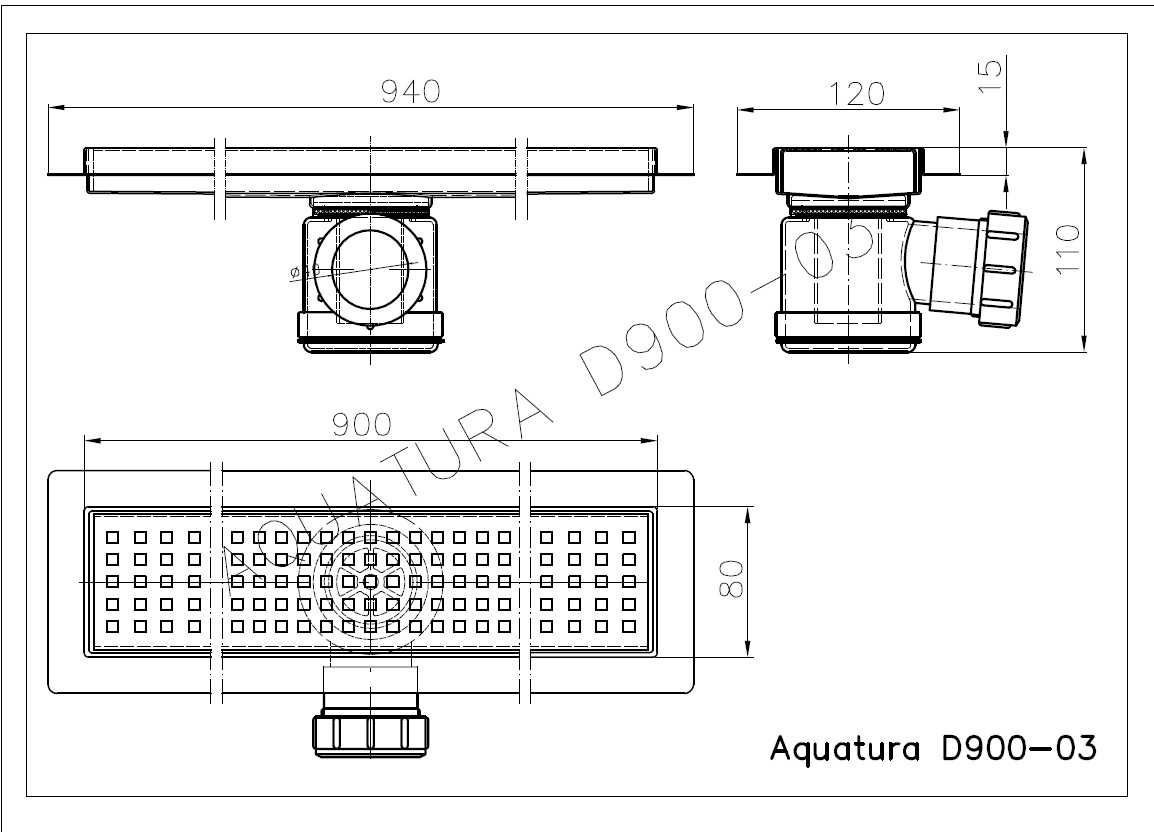 Odwodnienie Odpływ prysznicowy Aquatura D-03 90cm