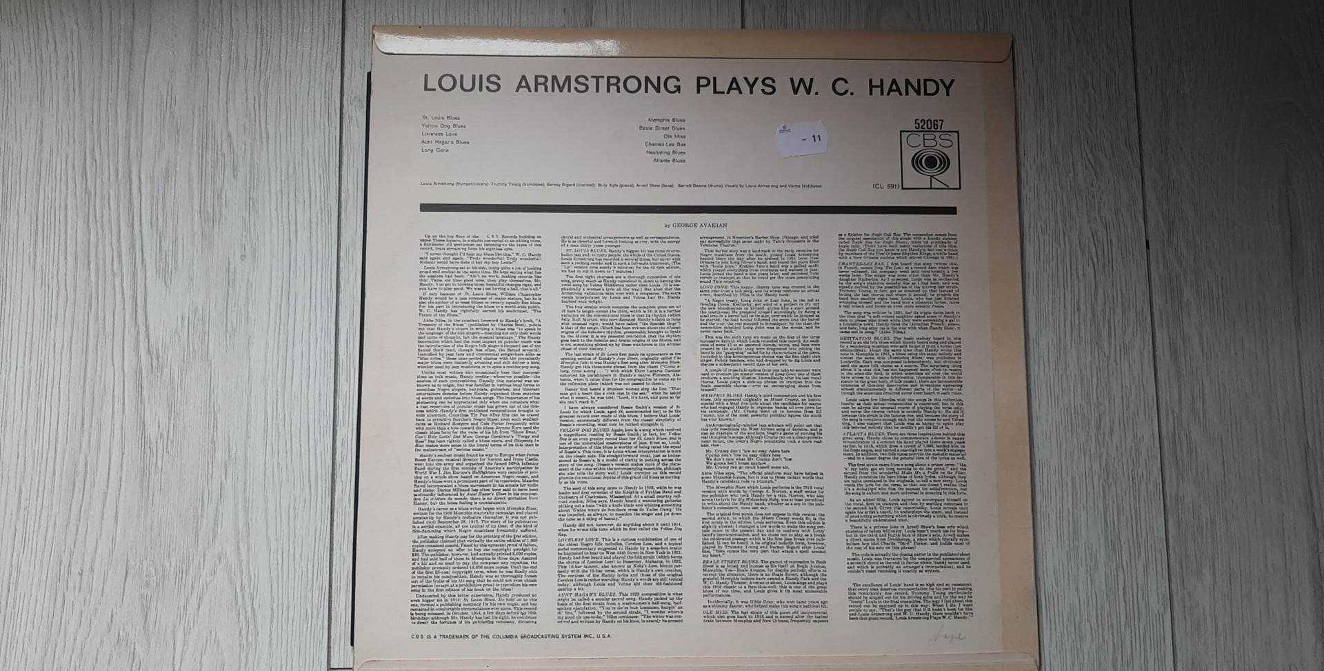 Louis Armstrong Plays W.C Handy/ płyta winylowa