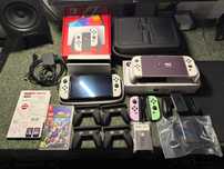 Nintendo Switch OLED oryginalny w idealnym stanie, Joy-Cony, etui, gry