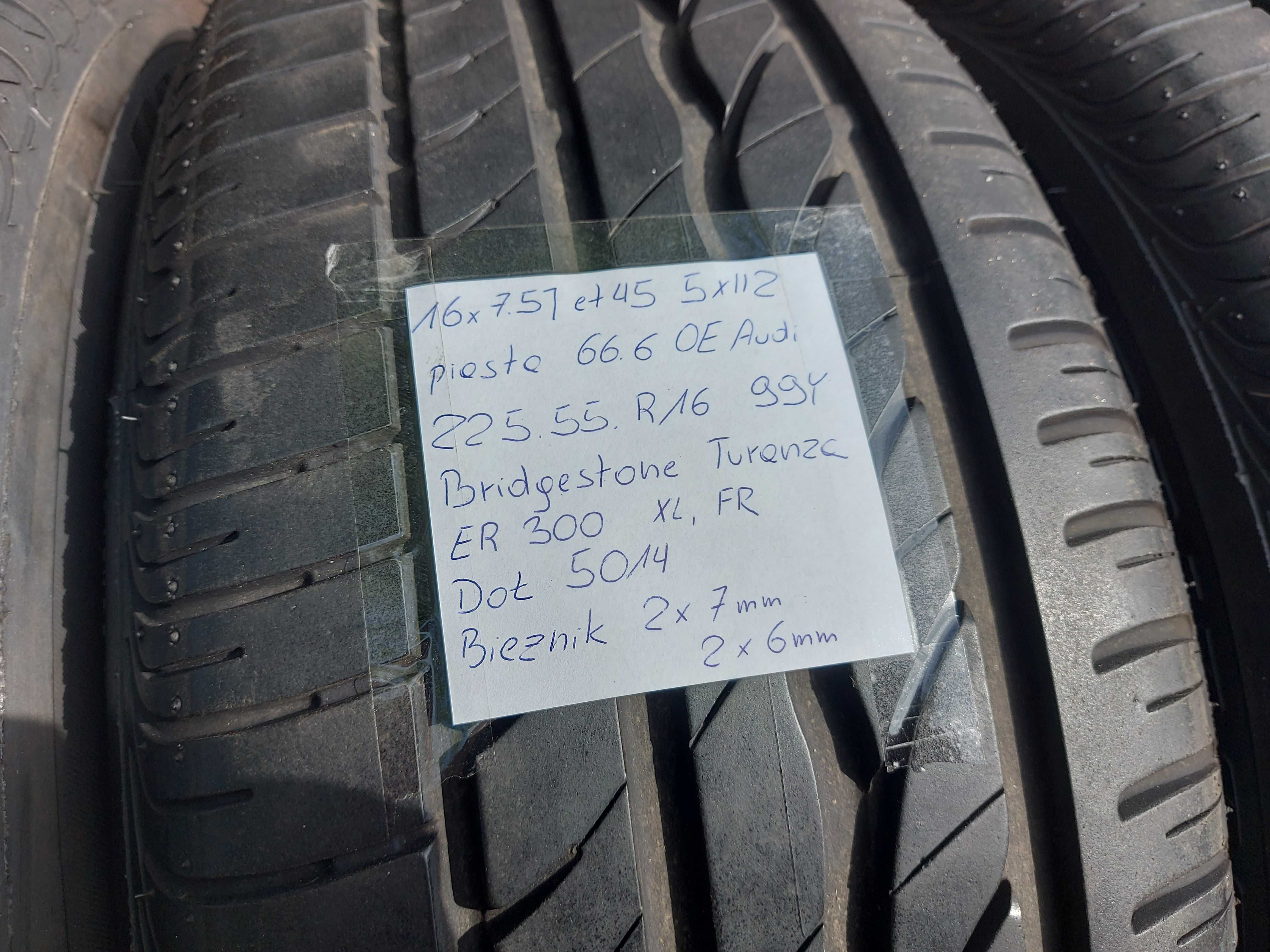 Koła Audi A4 B8, A6 C6 7.5J/et45 Bridgestone 225/55R16 Lato Jak Nowe!