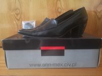 Ann-Mex czółenka pełne damskie czarne skóra