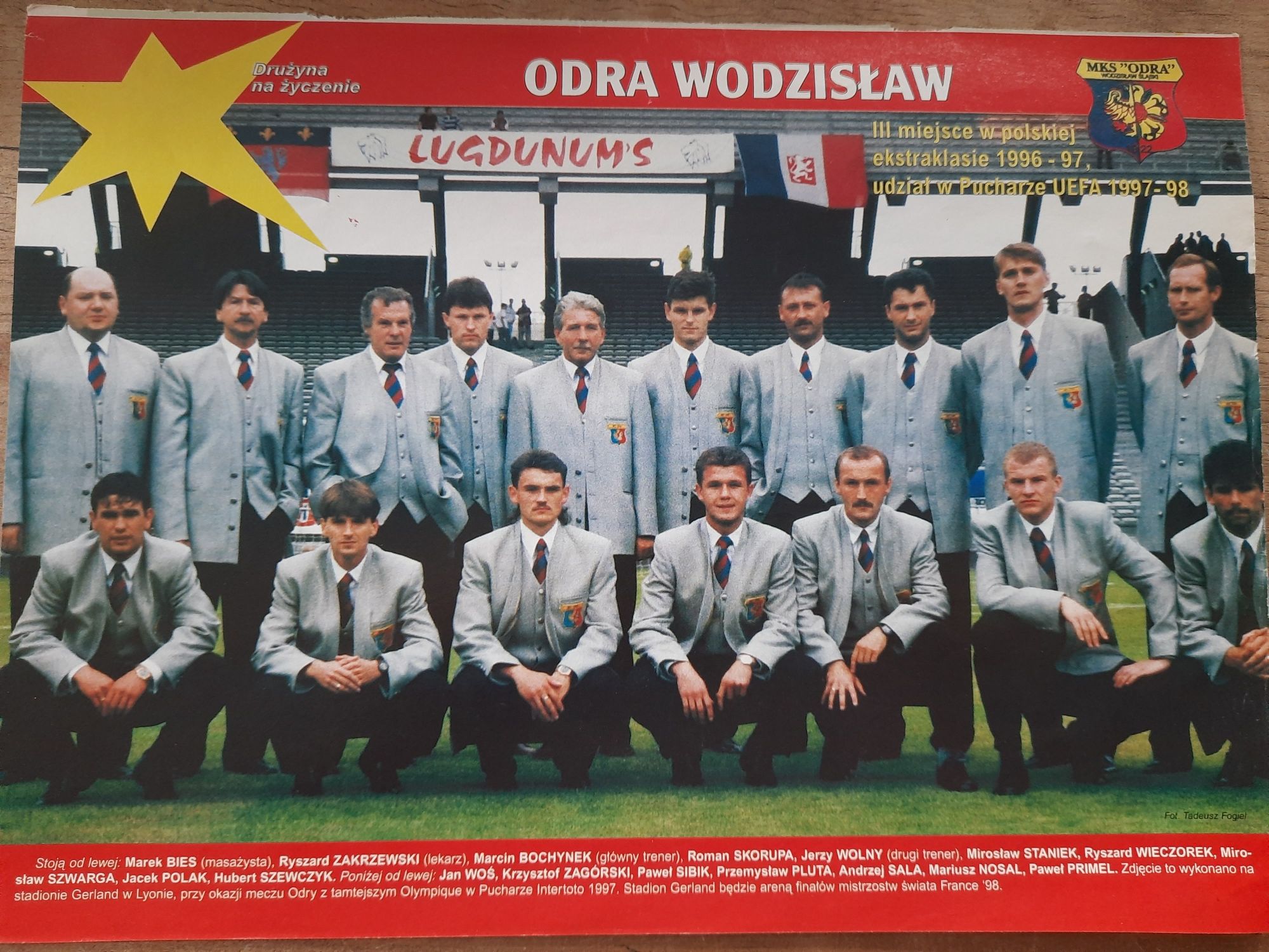 Unikat! Odra Wodzisław  - plakat 1997 rok! Piłka nożna
