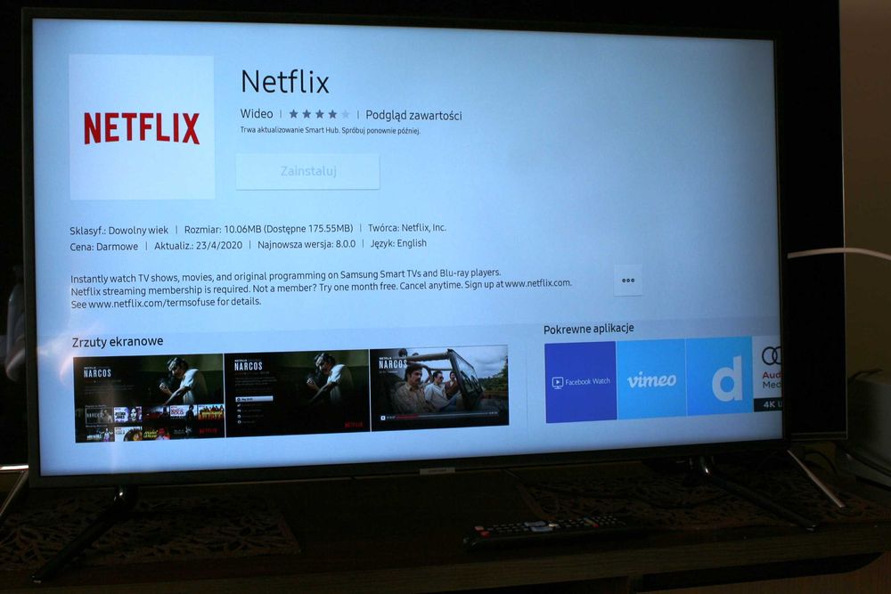 Duży telewizor Samsung 55 cali 4K UltraHD Smart TV WiFI HDR na działkę