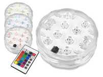 Lampka LED RGB z pilotem, wodoodporna komplet 4 SZT