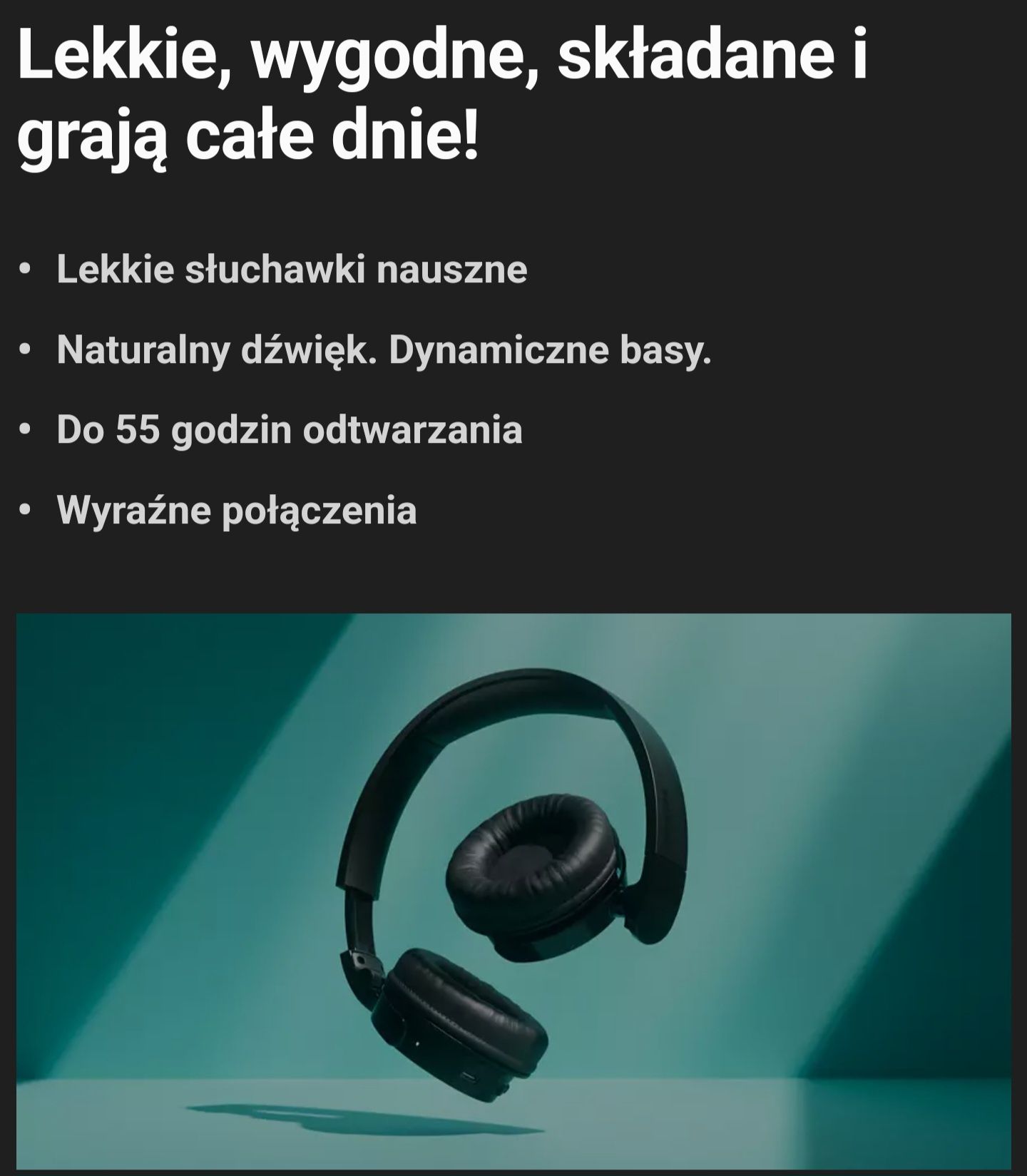 Nauszne słuchawki bezprzewodowe Philips 4000 Series do 55 h słuchania