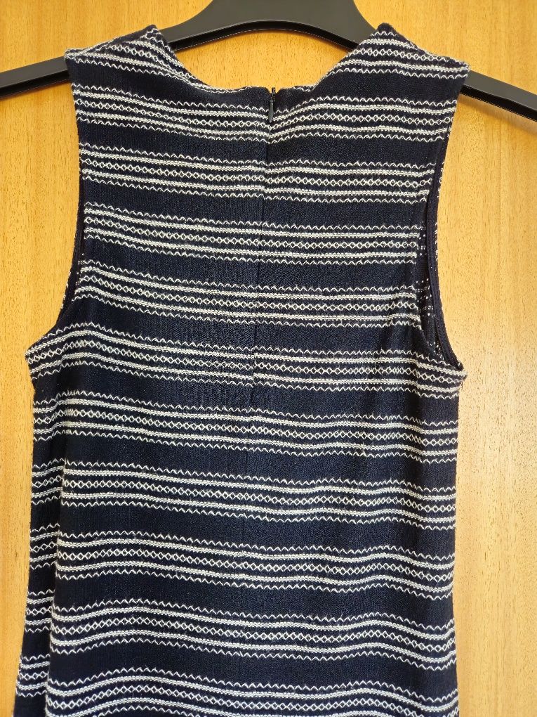 Vestido Comprido Azul e Branco Sem Mangas S Stradivarius Usado