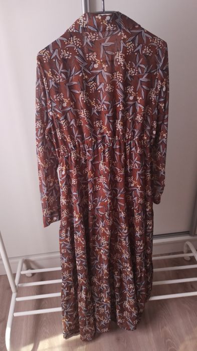 Piękna boho Vintage maxi M sukienka jesienna