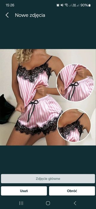 Piżama komplet satyna jedwab odzież nocna