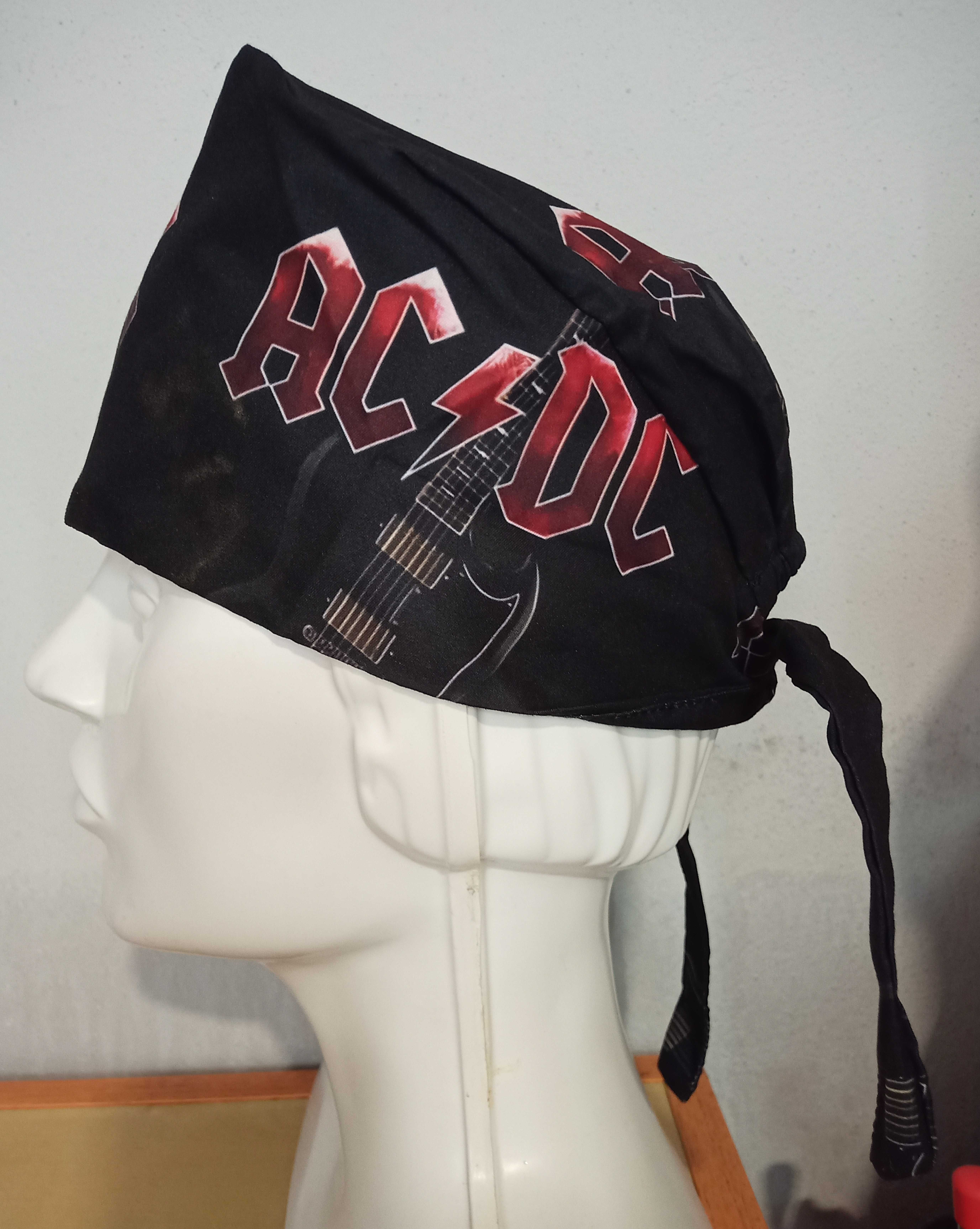 Lekka bandana/opaska AC/DC z dzianiny – idealna na koncert!