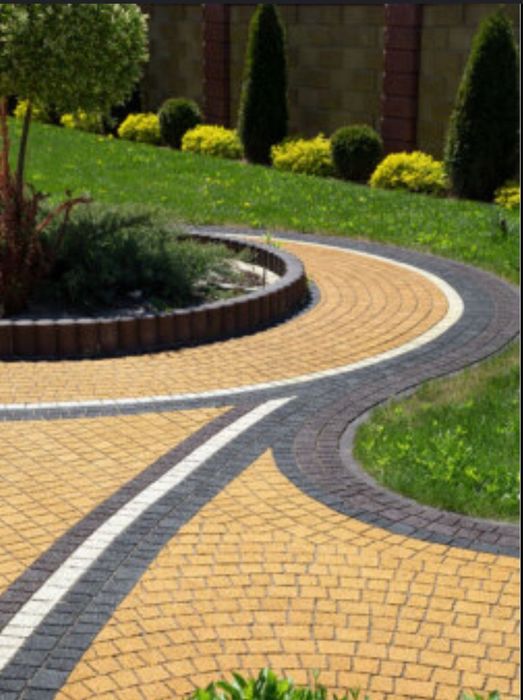 Вкладання бруківки та Та встановлюємо Поребрик