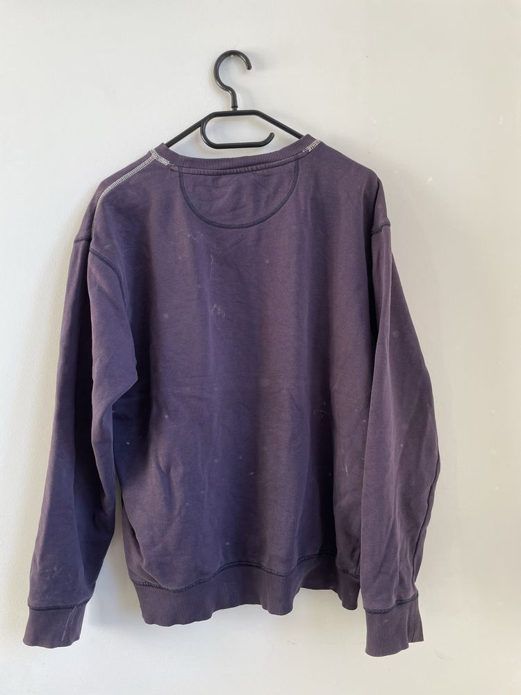 fioletowa bluza vintage wygodna zwykła z nadrukoem basic
