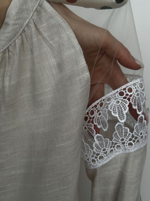 Вишиванка з льону, машина вишивка хс, с