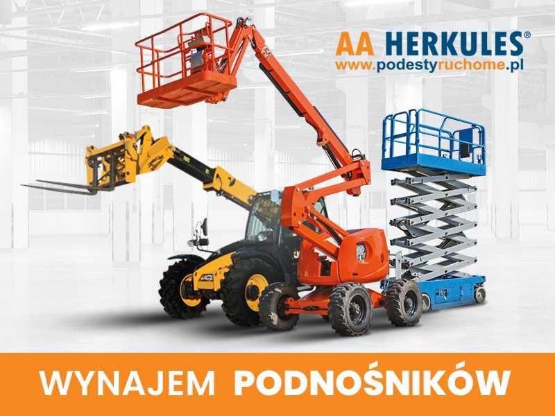 Wynajem podnośnika zwyżki podestów ruchomych ładowarki AA HERKULES