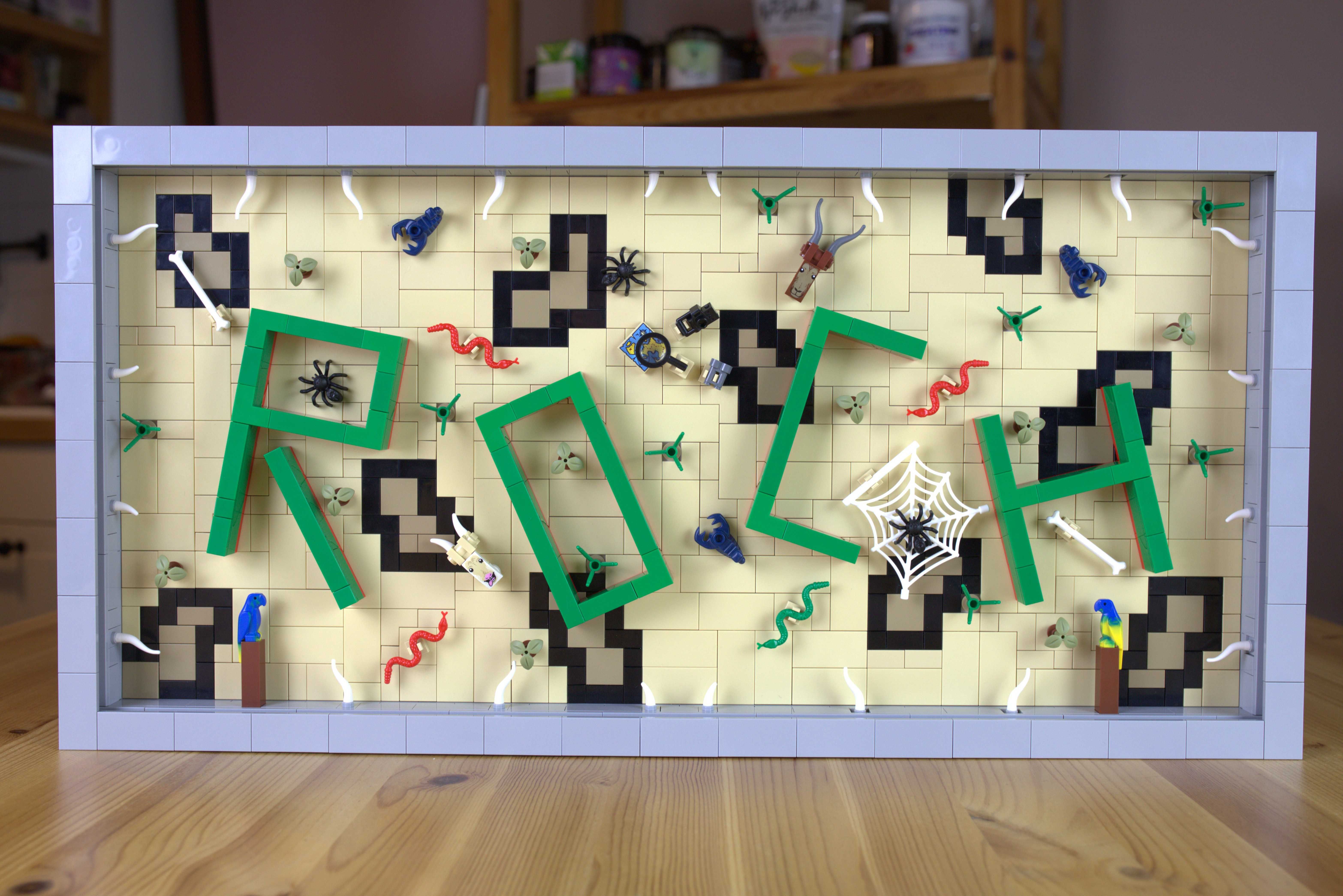 LEGO mozaika z napisem, personalizowana, plexi