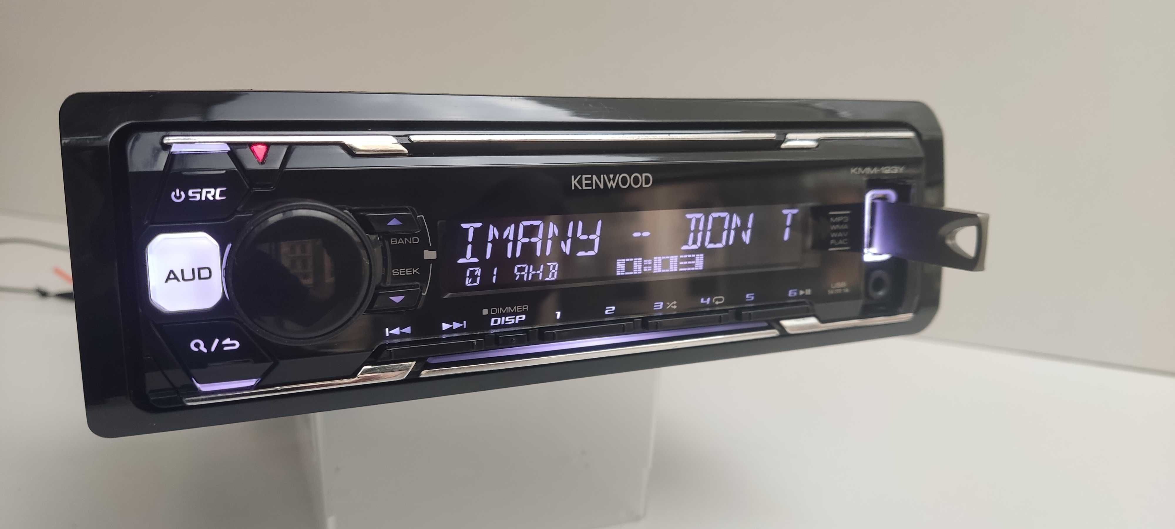 Автомагнитола Kenwood KMM-123Y с блюзузом 5,0