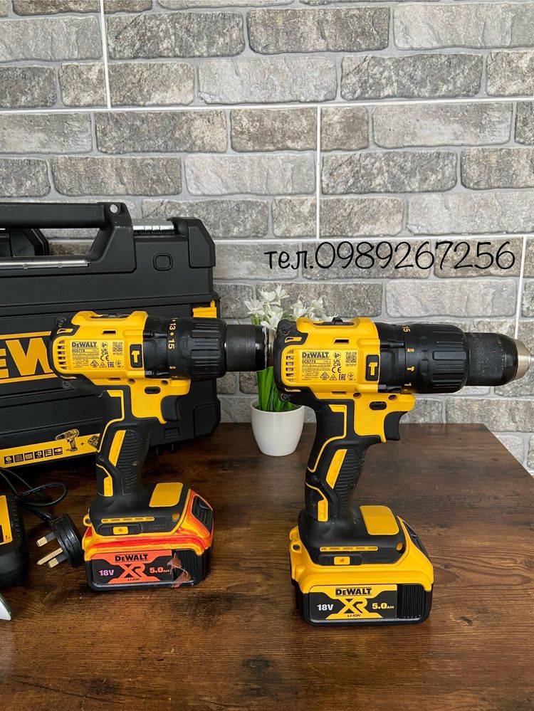 Шуруповерт безщітковий, дриль ударная,DEWALT DCD778 2 X 5.0AH з АНГЛІЇ