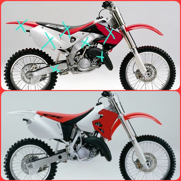 2x na czesci cr125 Honda 93 - 99r plastiki karter wał cylinder zaplon