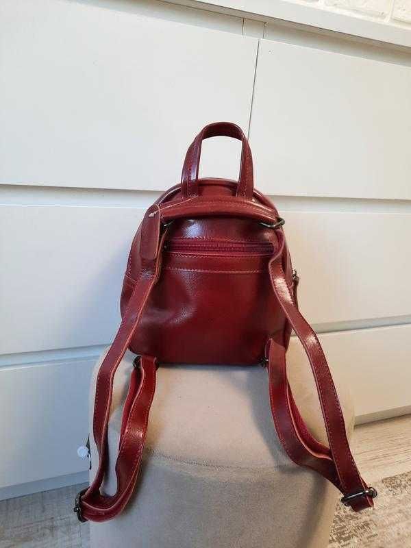 Маленький сумка-рюкзак із натуральної шкіри бордовий
