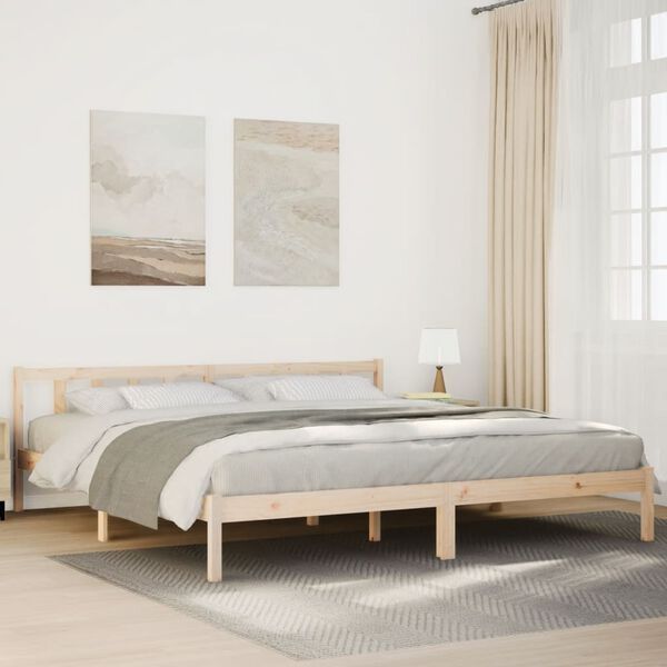vidaXL Dłuższe łóżko bez materaca, 180x220 cm, lite drewno sosnowe