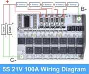 Плата bms 5s 100a 21v балансировочная