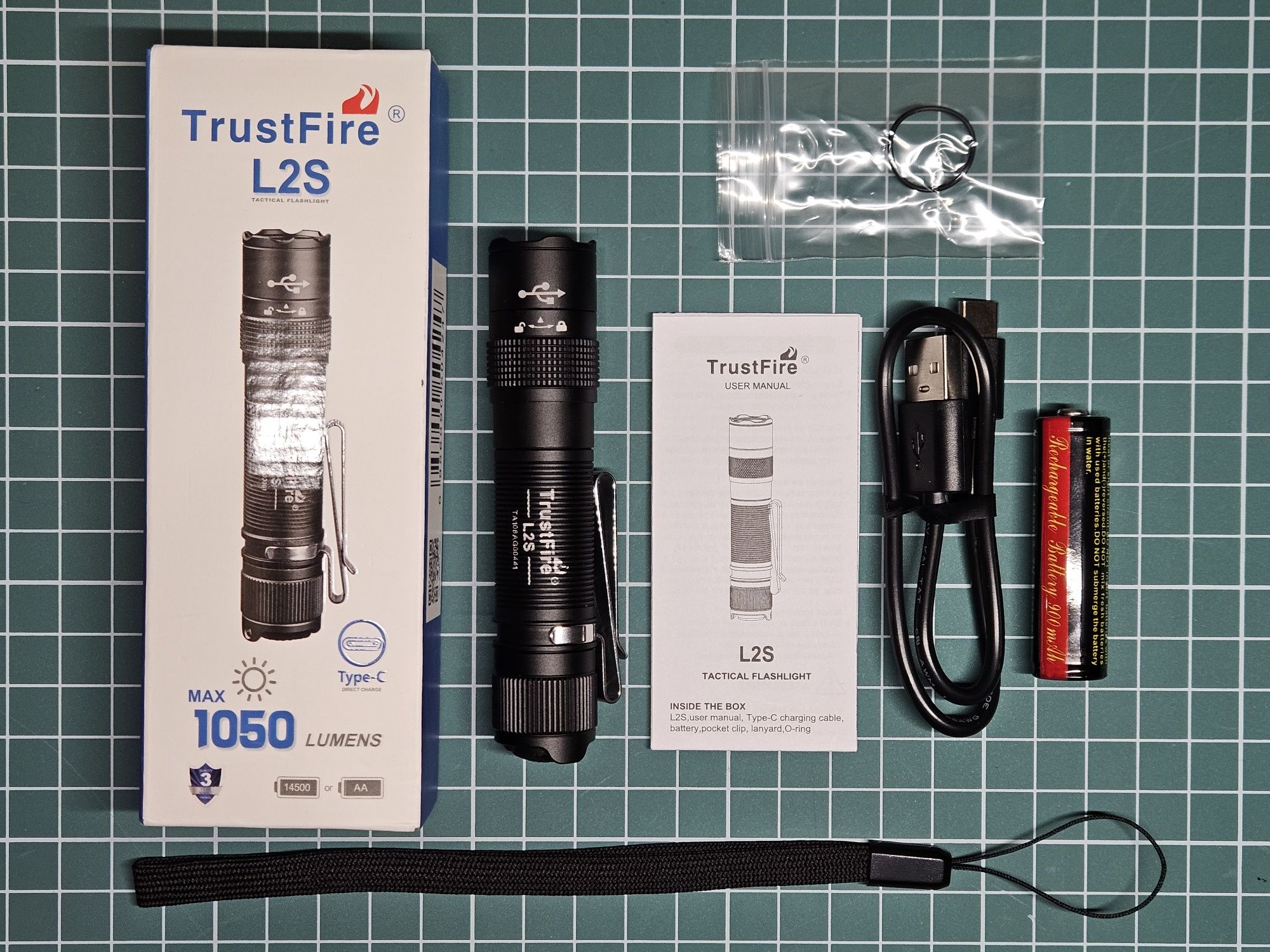 TrustFire L2S mini latarka taktyczna 1050lm ładowalna USB-C 14500