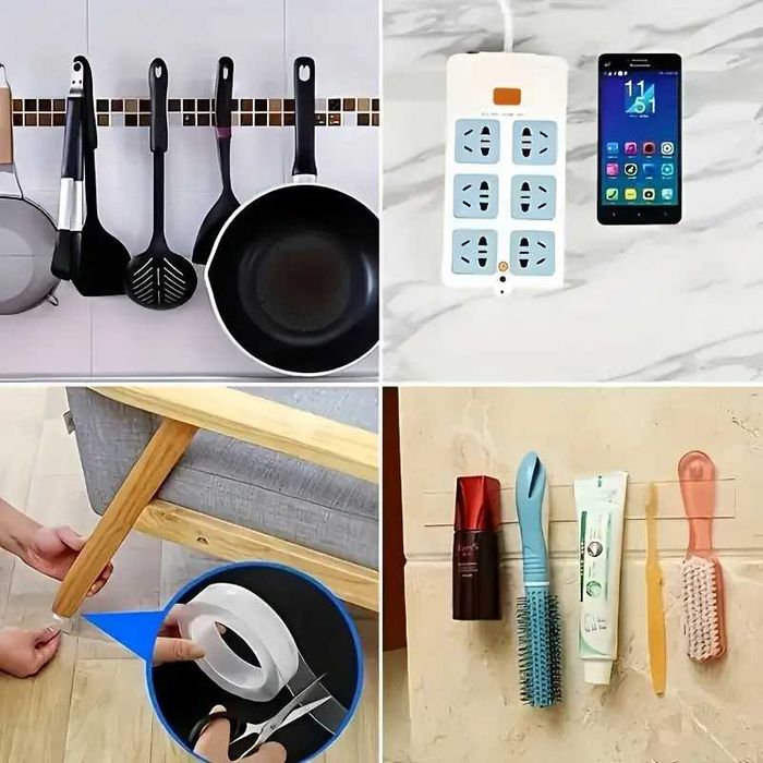 2 x TAŚMA DWUSTRONNA bezbarwna NANO - TAPE Wielokrotna 5mb x 20mm