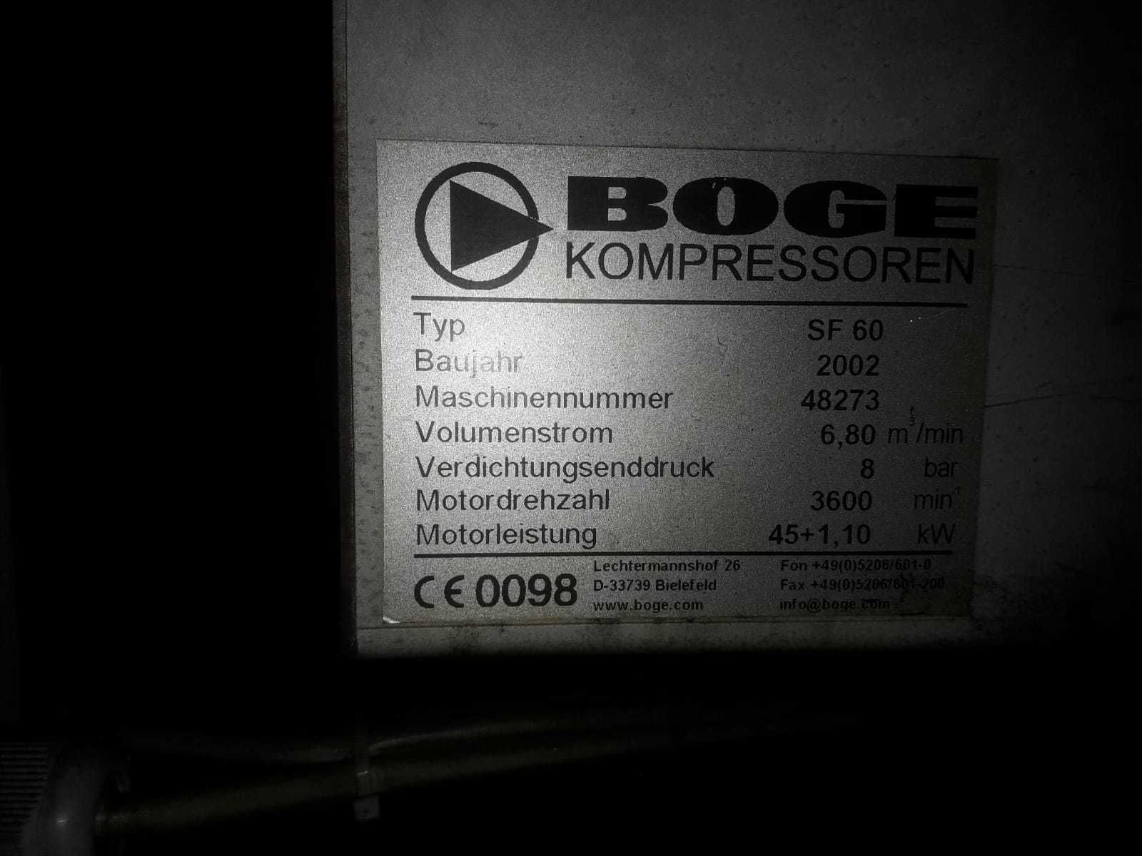 Compressores BOGE Industriais de parafuso SF-150 e SF-60
