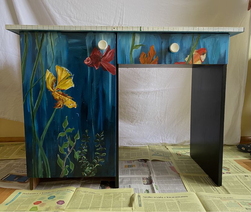 Biurko własnoręcznie malowane