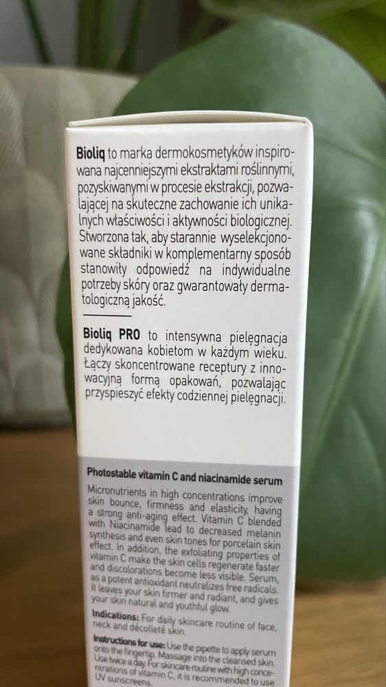 Bioliq Skoncentrowane serum z fotostabilną witaminą C i niacynamidem