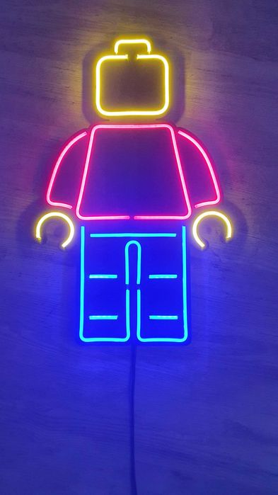 Ludzik LEGO neon LED na ściane / lampka nocna / ozdoba / pokój