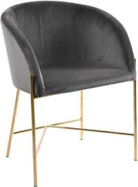 Eleganckie szaro / złote krzesła tapicerowane Nelson