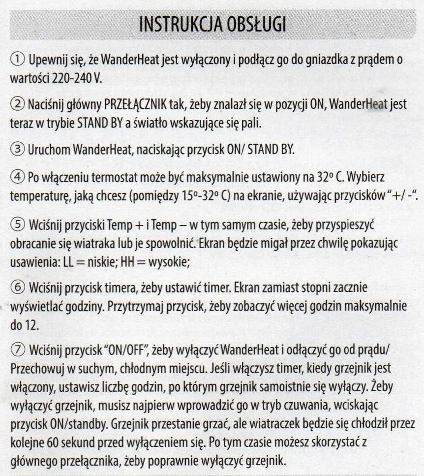 Mały przenośny podgrzewacz - WANDERHEAT