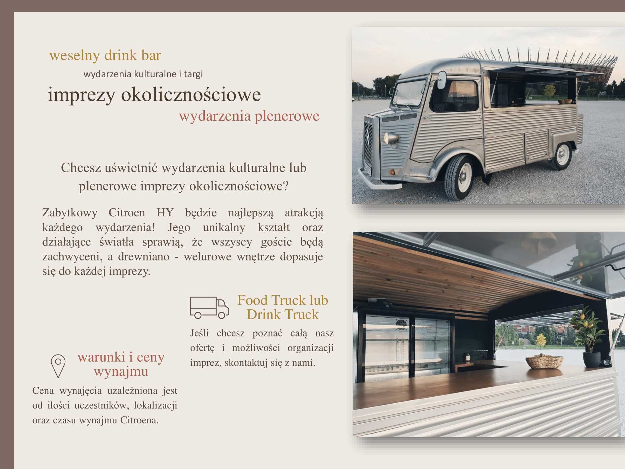 Citroen HY - Wynajem Food Truck / Beer Truck / Mobilny Barman