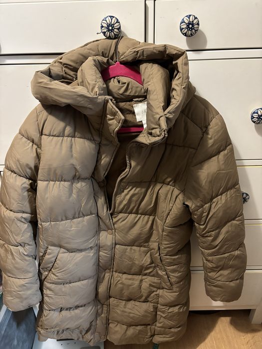 Puchowy płaszcz kurtka H&M r. M