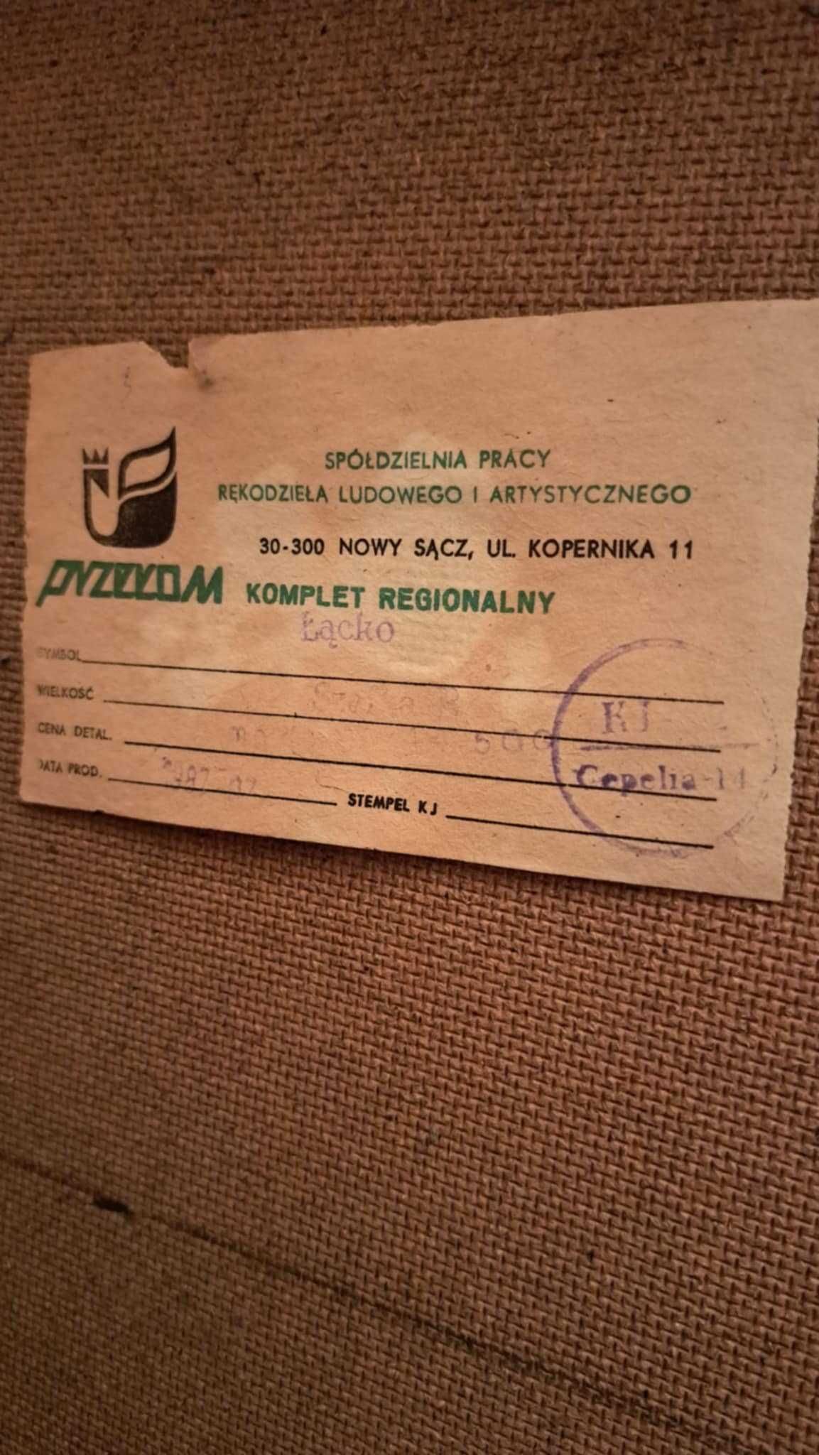 kuchenne ludowe meble Łącko  11 elementów  szafka na buty karnisze