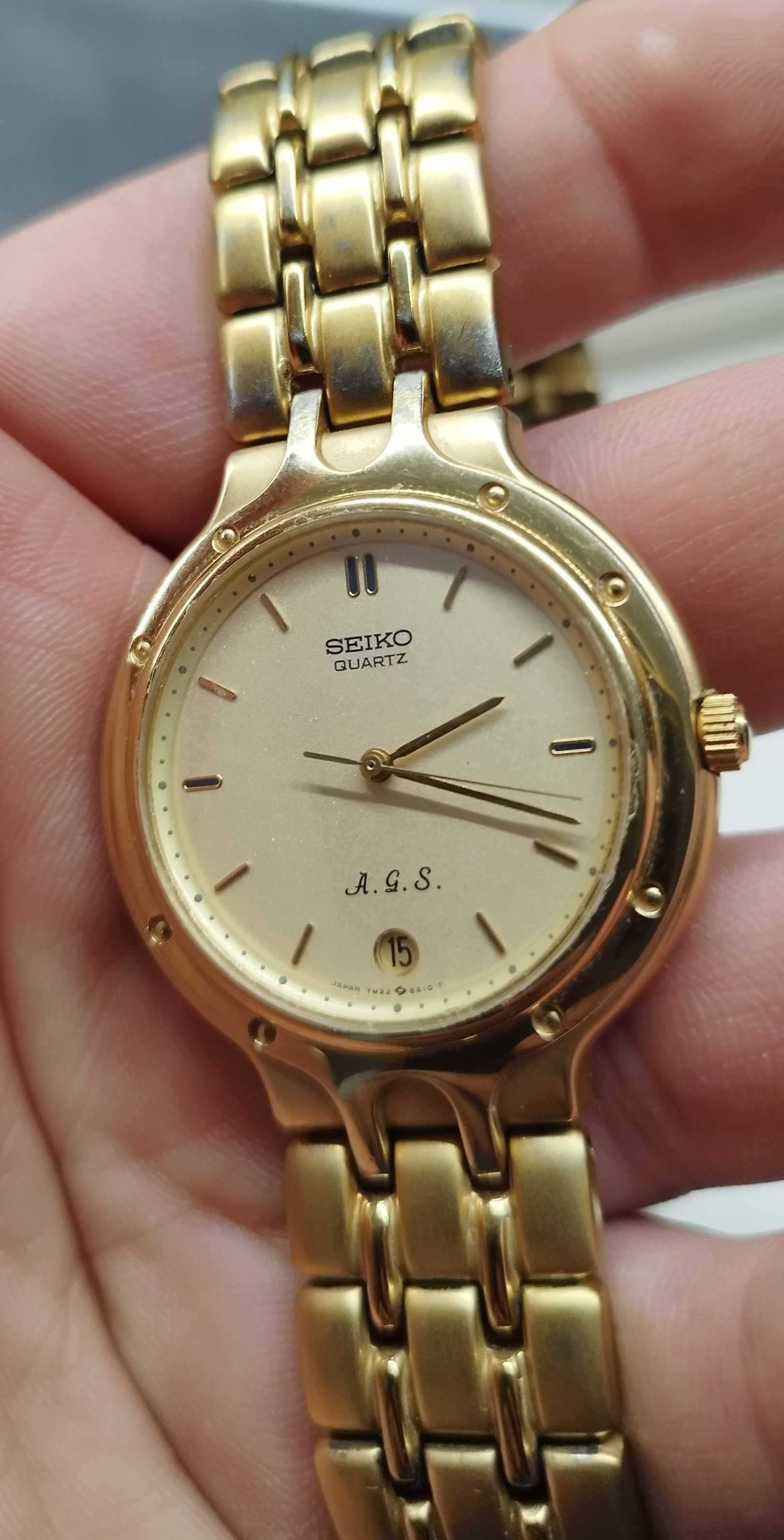 Zegarek męski Seiko Kinetic A.G.S. pudełko ładny stan vintage rzadki