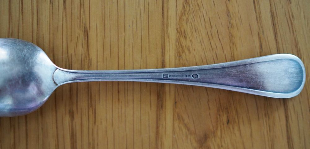 Stare łyżeczki platerowane, sygnowane Wellner Silber