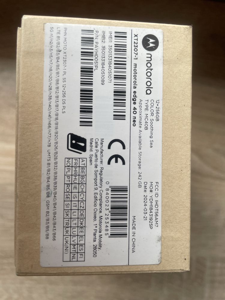 Motorola edge 40 neo - Nowa. PROSTO z SALONU błękitna.