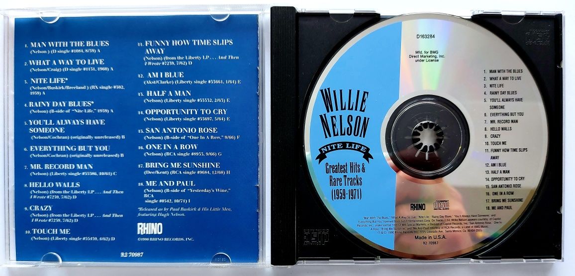 Willie Nelson Nite Life Greatest Hits & Rare Tracks 1990r