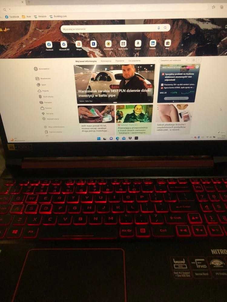 !Laptop gamingowy Acer NITRO 5/coreI5/win11/8gb ram /